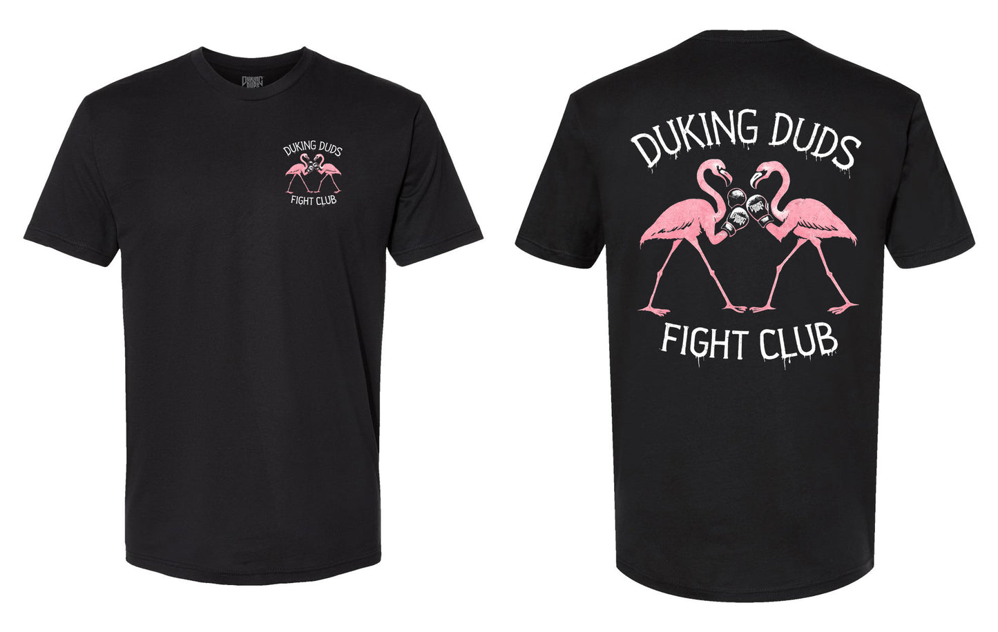 Duking Duds - Flamingo Fight Club - Black Tee